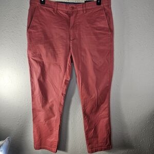 Men's Cremieux Comfort Stretch Chinos Soho Slim Fit Size 36x30 Red Mauve Preppy